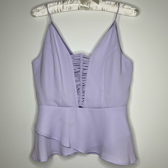 Naked Zebra Lavender Knotted Peplum Tank S - Picture 1 of 4